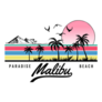 Malibu Paradise Beach Illustration Sticker