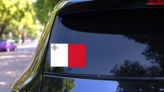Malta Country Flag Sticker on a Rear Car Window (New) example
