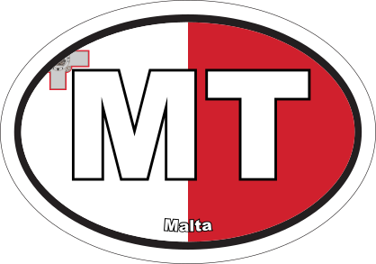 Malta Mt Flag Oval Sticker