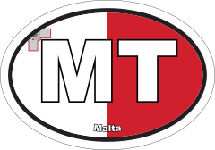 Malta Mt Flag Oval Sticker