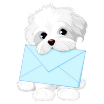 Maltese Delivering Mail Sticker