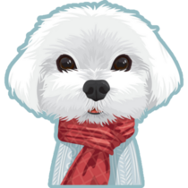 Maltese Dog Portrait Sticker