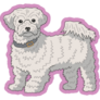 Maltese Dog Purple Sticker