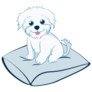 Maltese On Pillow Sticker
