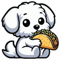 Maltese Taco Sticker