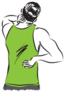 Man Back And Neck Pain Illustration Sticker
