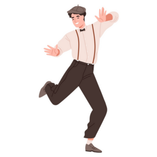 Man Dancing Charleston At 1920s Gatsby Party Sticker