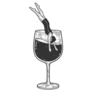 Man Dives Into A Glass Of Wine Sketch Sticker