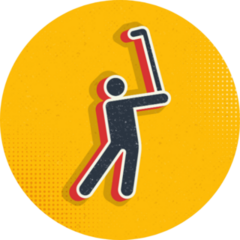 Man, Golf, Playing Pop Art, Retro Icon Sticker