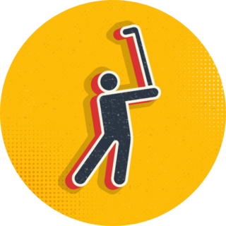 Man, Golf, Playing Pop Art, Retro Icon Sticker