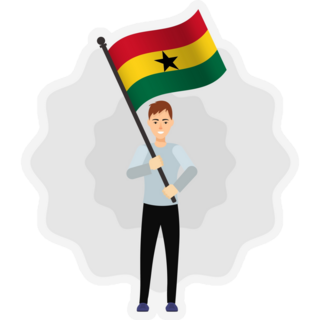 Man Holding Ghana Flag Sticker