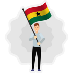 Man Holding Ghana Flag Sticker