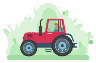Man Is Driving Tractor Landscape Agriculture Sticker