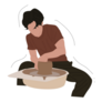 Man Making Ceramics Sticker