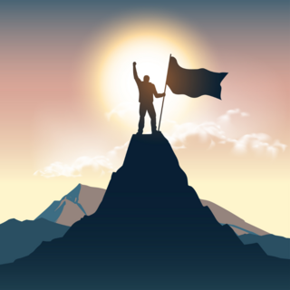 Man On Mountain Top Sticker