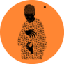 Man On Orange Made Of Ants Sticker