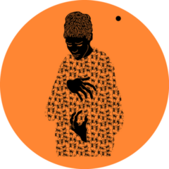 Man On Orange Made Of Ants Sticker