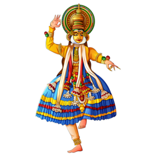 Man Performing Kathakali Classical Dance Of Kerala, India Sticker