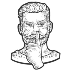 Man Picking His Nose Sketch Sticker