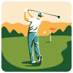 Man Playing Golf On A Golf Course In The Sun Sticker