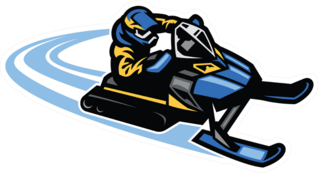 Man Racing Snowmobile Sticker