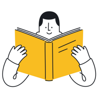 Man Reading A Book Abstract Illustration Sticker