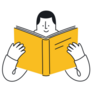 Man Reading A Book Abstract Illustration Sticker