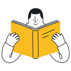 Man Reading A Book Abstract Illustration Sticker