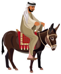 Man Riding His Donkey Sticker