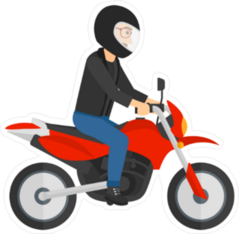 Man Riding Motorcycle in Black Jacket Sticker