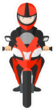 Man Riding Red Motorcycle Sticker