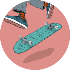 Man Skateboarders Tricks Sticker