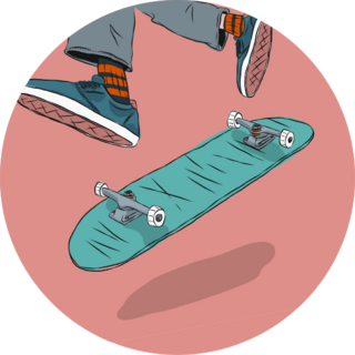 Man Skateboarders Tricks Sticker
