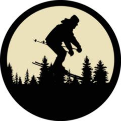 Man Skiing By Moon Sticker