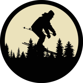 Man Skiing By Moon Sticker