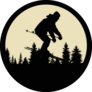 Man Skiing By Moon Sticker