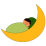 Man Sleeping On The Moon Sticker