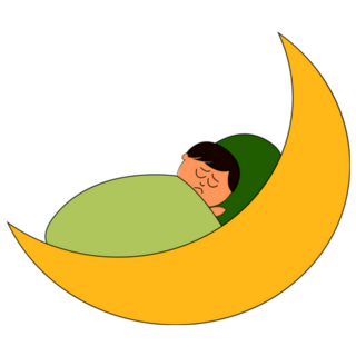 Man Sleeping On The Moon Sticker