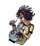 Man Smokes A Bong Sticker