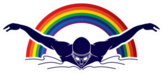 Man Swimming Butterfly Through Rainbow Sticker