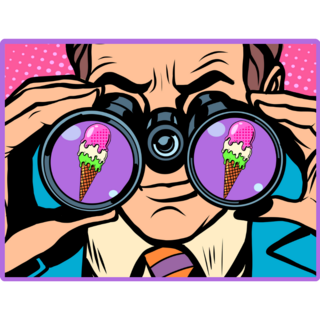 Man Wants Ice Cream Comic Sticker 