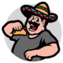 Man Wearing Sombrero Eating Taco Sticker