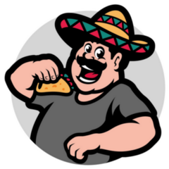 Man Wearing Sombrero Eating Taco Sticker