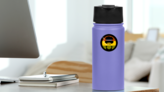 Man With Afro And Headband Smoking Marijuana Sticker on a Water Bottle (New) example