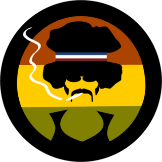 Man With Afro And Headband Smoking Marijuana Sticker