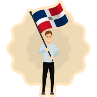 Man With Dominican Flag Sticker