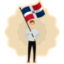Man With Dominican Flag Sticker