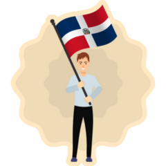 Man With Dominican Flag Sticker