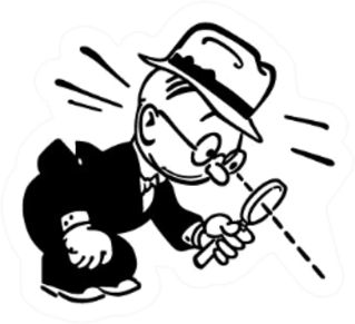 Man With Magnifying Glass Retro Legal Detective Sticker