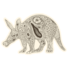 Mandala Animal Aardvark Sticker